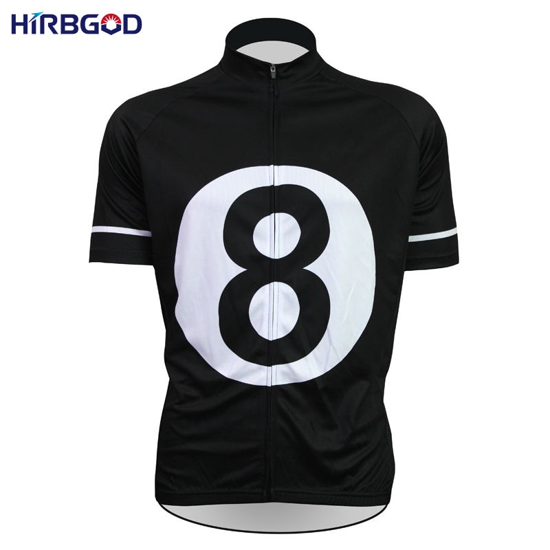 HIRBGOD 2016 새로운 남성 십대 번호 번호 8 자전거 mtb 자전거 저지 셔츠 남성 여름 블랙 자전거 승마 의류 의류, NM195